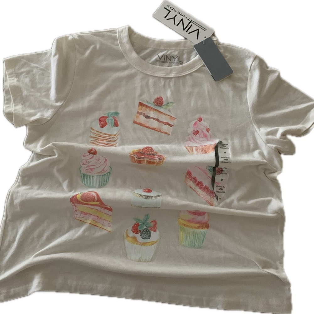 Women’s Cupcake Print T-Shirt - Cream